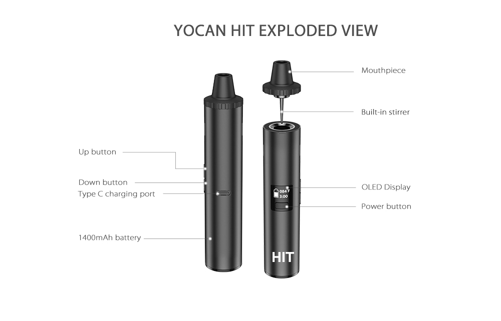 Original Yocan Hit Dry Herb Va - Vaping Area ulasan dan harga