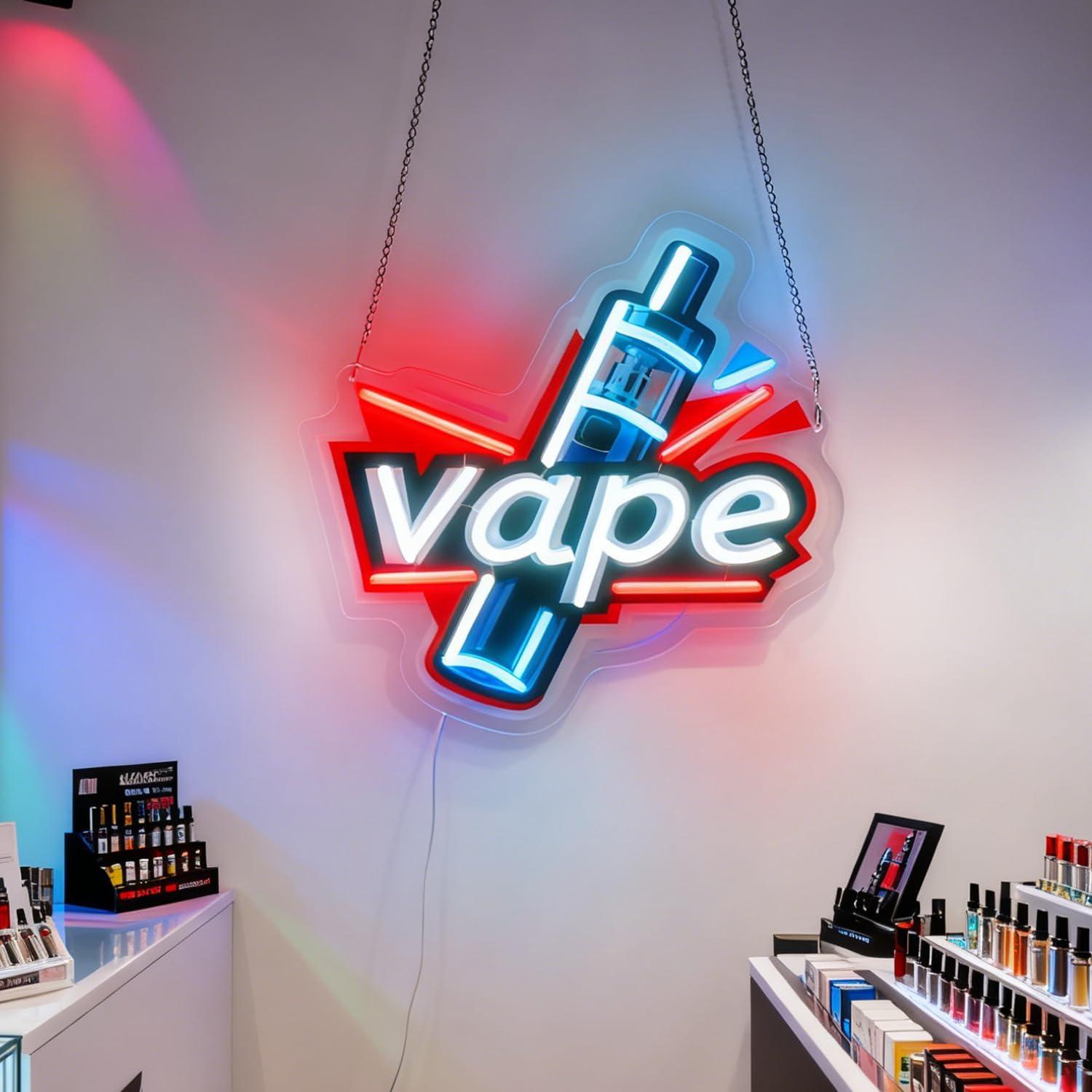 Vape Neon Sign USB Dimmable LE - Vaping Store ulasan dan harga