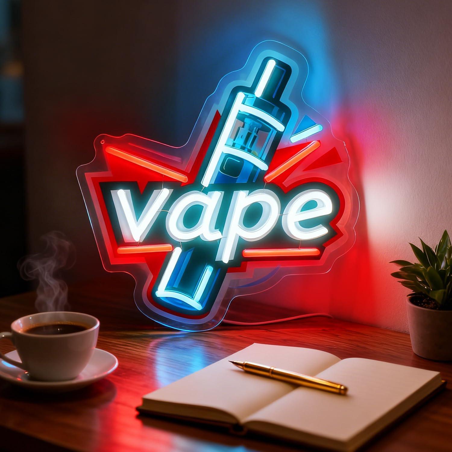 Vape Neon Sign USB Dimmable LE - Vaping Store ulasan dan harga