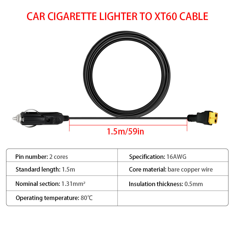 XT60 16AWG Plug Car Cigarette  - Accessories Experts Vape ulasan dan harga